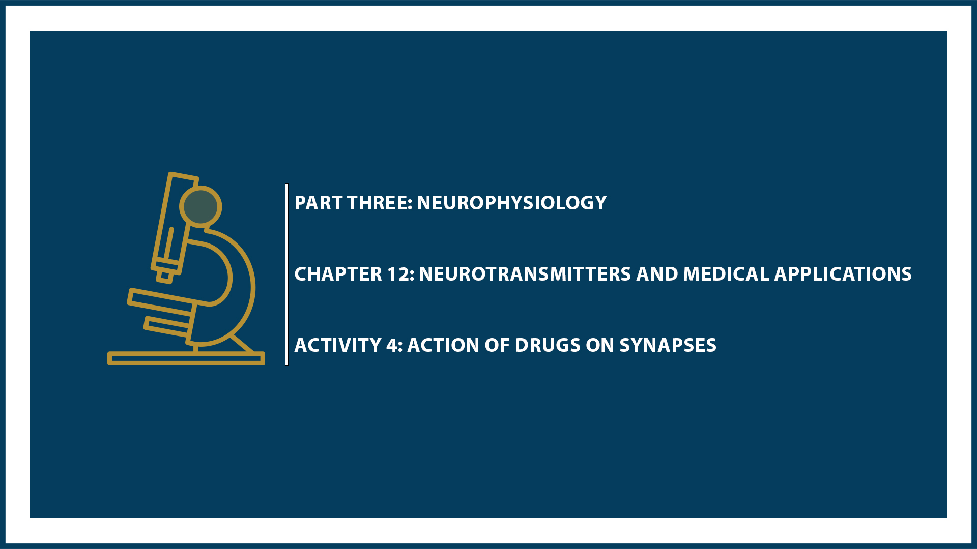 Unit Three: (Suspended part) Chapter 12 - Document 4: Action of drugs on synapses